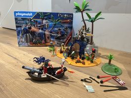 PLAYMOBIL PIRATES PIRATENINSEL MIT SCHATZ 70556 & ZUBEHÖR