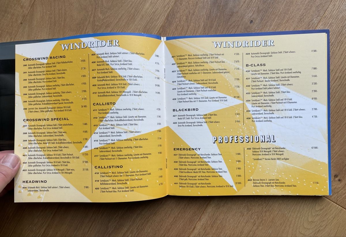 Breitling Documenti: Breitling Uhrenkataloge 2002 & 2003 – Usato da Hindelbank venduto da smb19 8