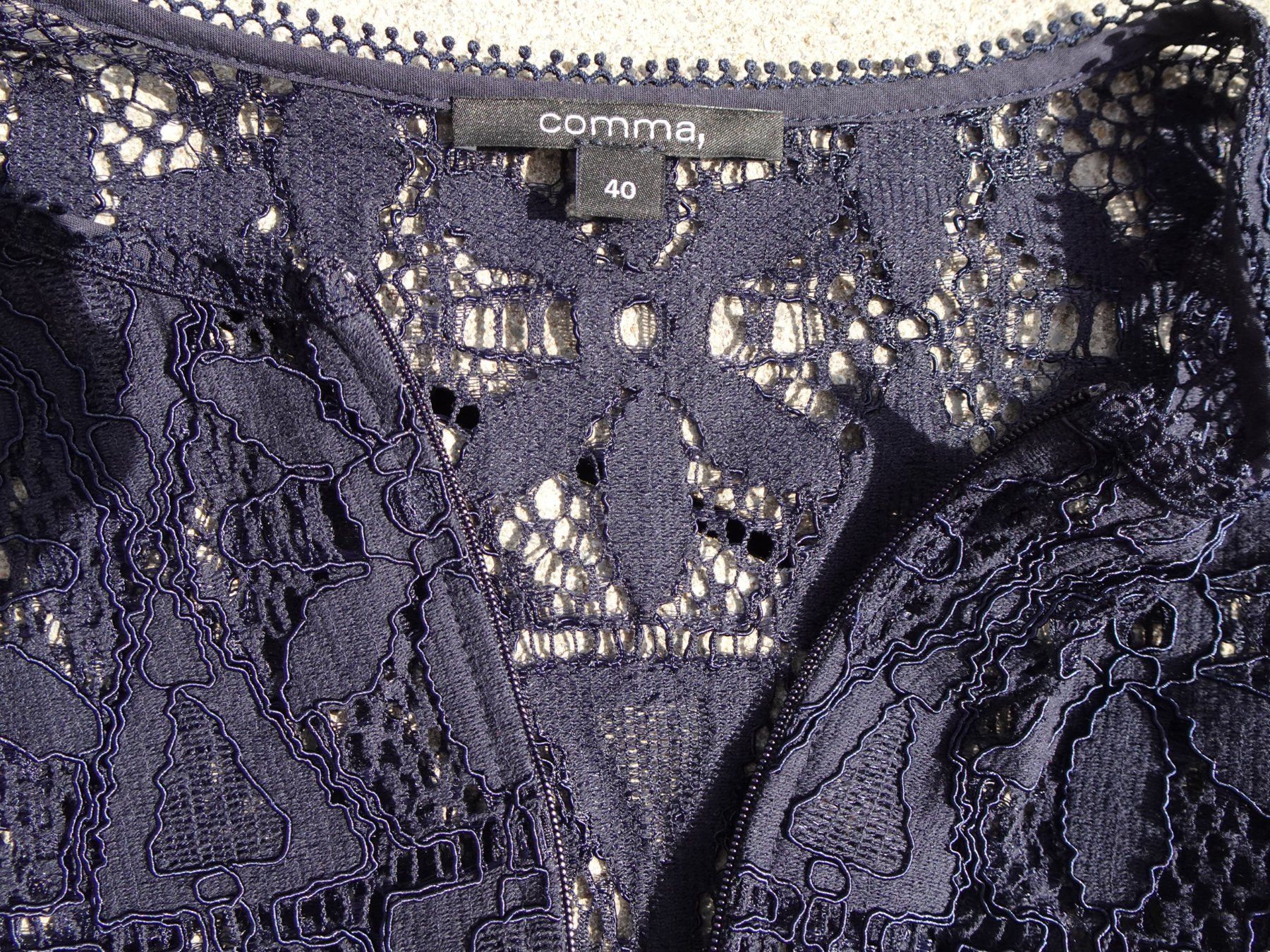 Comma Camicette: Comma Jacke Bluse spitze blau Gr 40 langarm – Usato da Winterthur venduto da blumeblau77 2