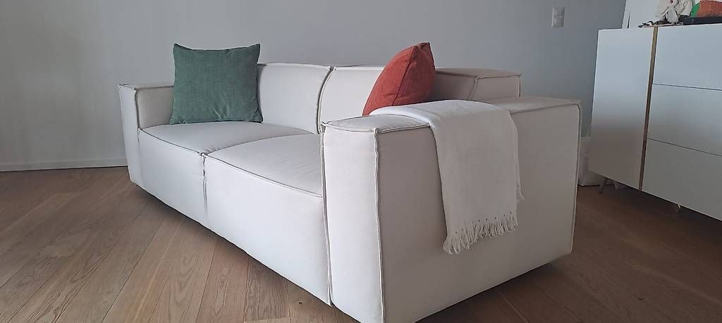Divani: Elegantes 3-Platz-Sofa,  leinen, elfenbeinfarbig – Usato da Abtwil AG venduto da birgisch01