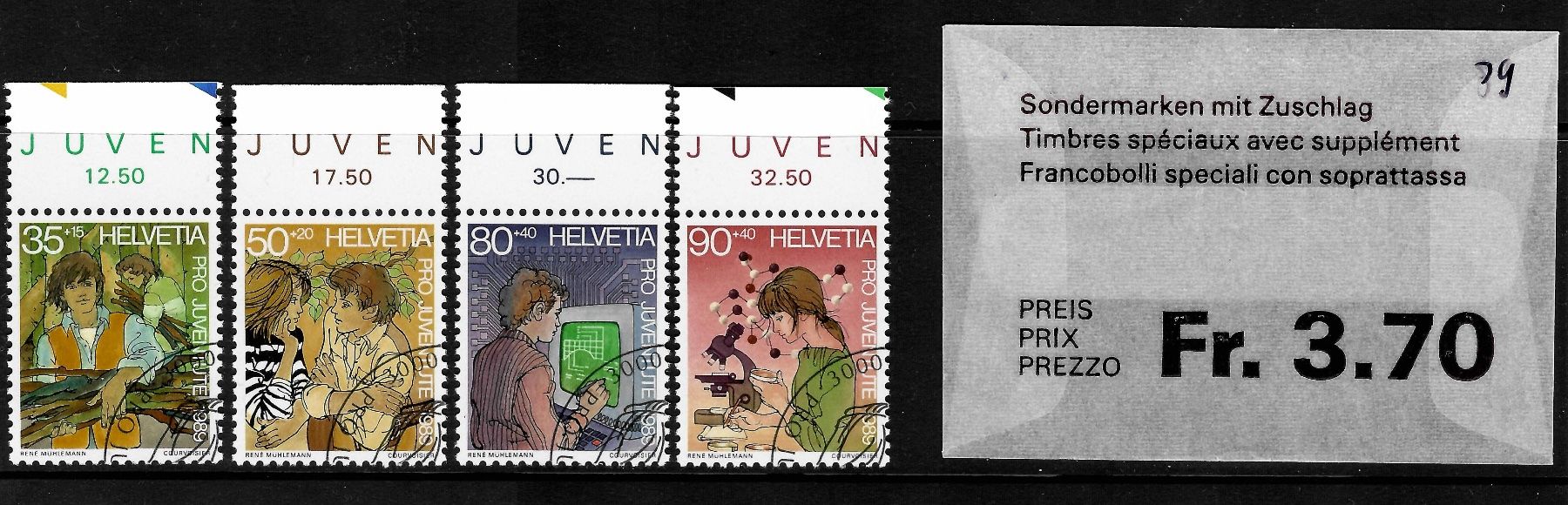 Alle Briefmarken: 1989 Serie Pro Patria mit Ersttagsstempel – Gebraucht aus Eggersriet von glasshouse3egg