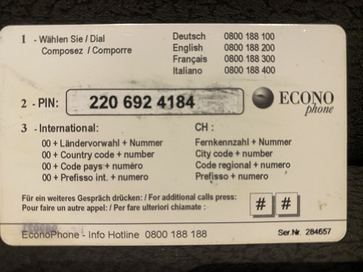 Telefon- & Taxkarten: Econophone – Gebraucht aus Lausanne von babacard10 1