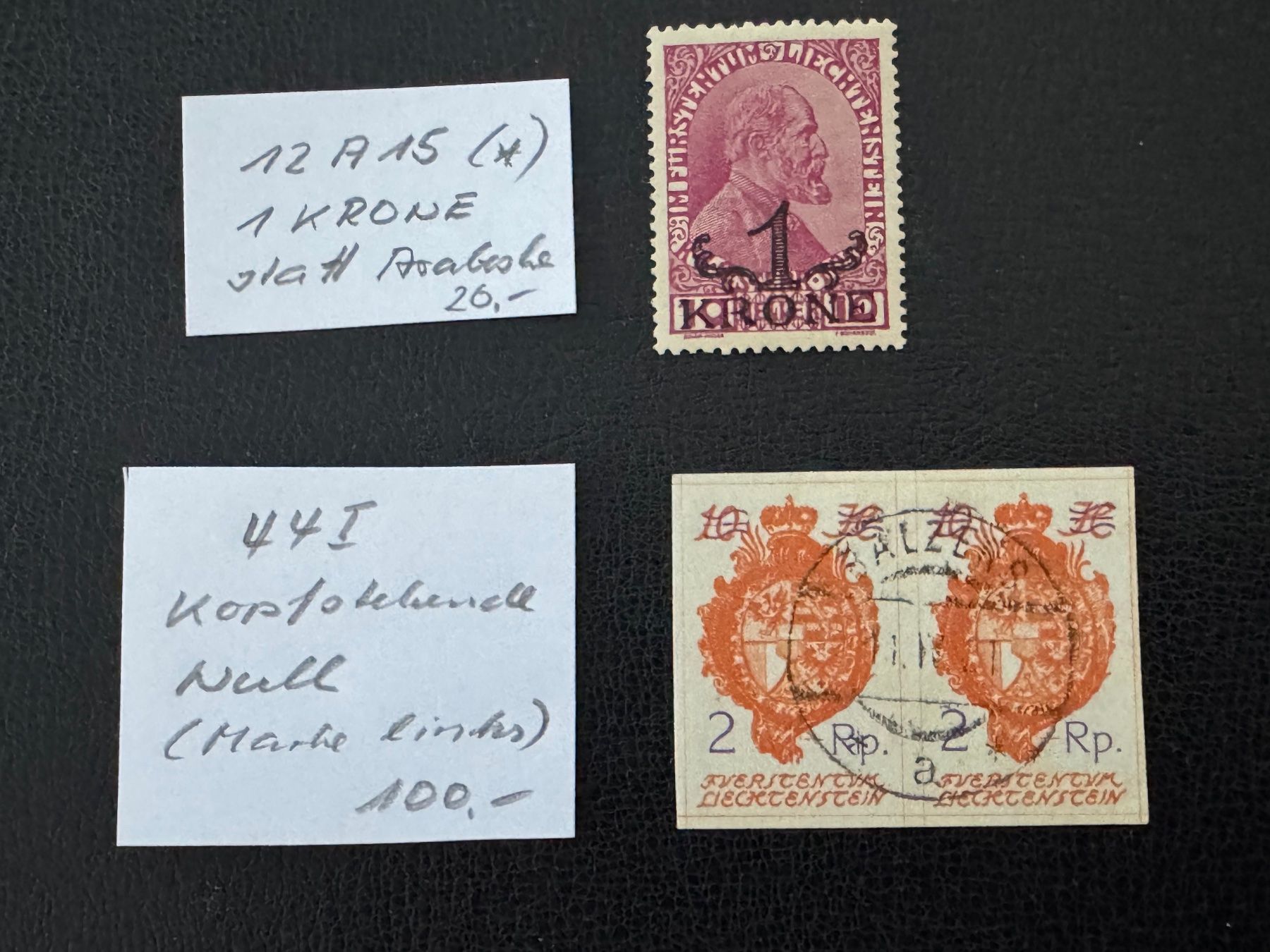 Tous les timbres: Liechtenstein, 2 ABARTEN, ungebraucht/gestempelt – D'occasion à Stallikon par HILDECH1