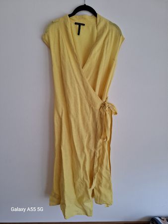 Robe portefeuille Sarah Pacini jaune taille 1 100% lin