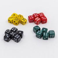 20 Mini-Würfeli 4x4 mm, gelb, rot, grün, schwarz