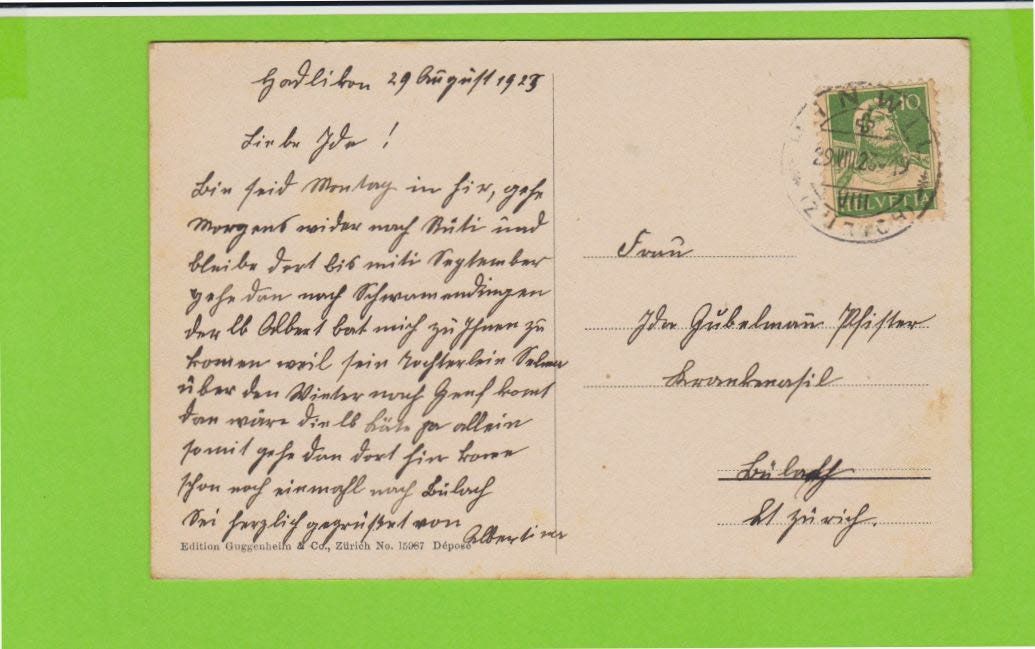 Cartoline postali: Hinwil mit Bachtel - alte Ansichtskarte um 1920 – Usato da Vitznau venduto da Ropaku 1