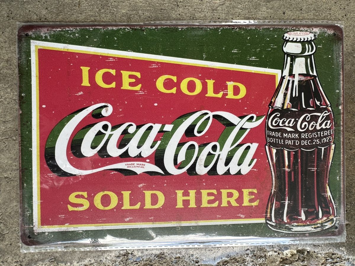 Insegne: Coca cola ice sold Werbung Reklame Classic  – Nuovo (secondo la descrizione) da Reinach AG venduto da rares75