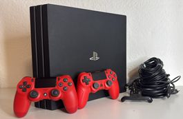 PS4 Pro 1TB Konsole mit 2 Controllern & Kabeln - top Zustand