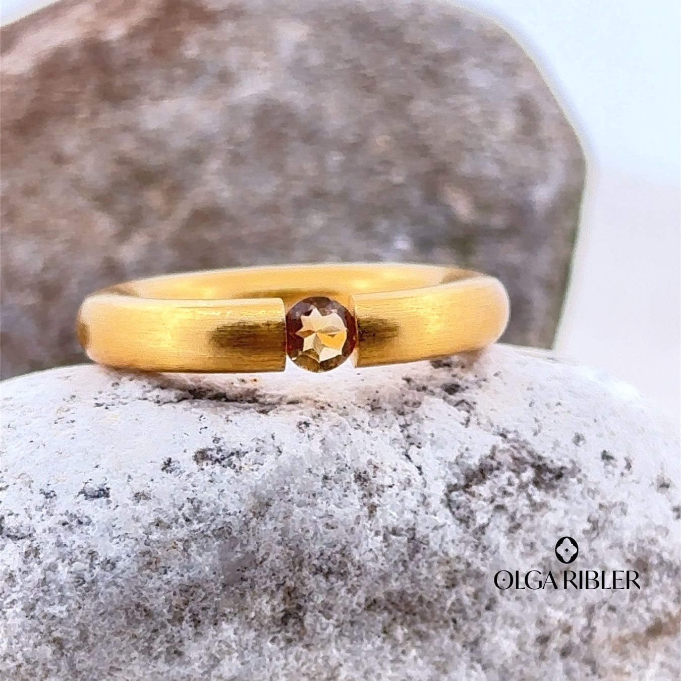 Olga Ribler Anelli: Edelstahl Pneu Ring mit Citrine Grösse 54 – Nuovo (secondo la descrizione) da Luzern venduto da Schmuckoutlet 4