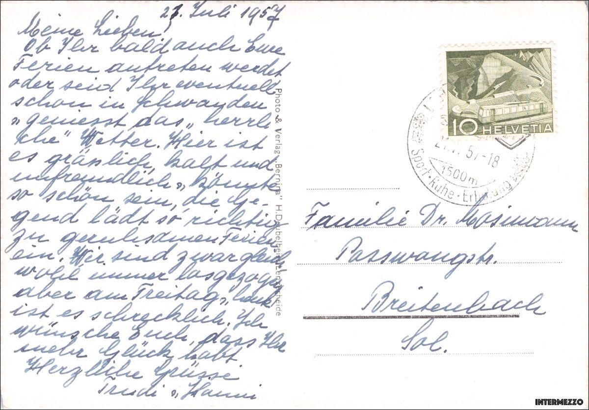 Cartoline postali: Lenzerheide GR // 1957 Heidsee // Valbella, Boot – Usato da Basel venduto da intermezzo12 1