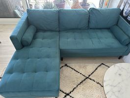 Ecksofa petrolblau - wie NEU - ca. 200x155cm
