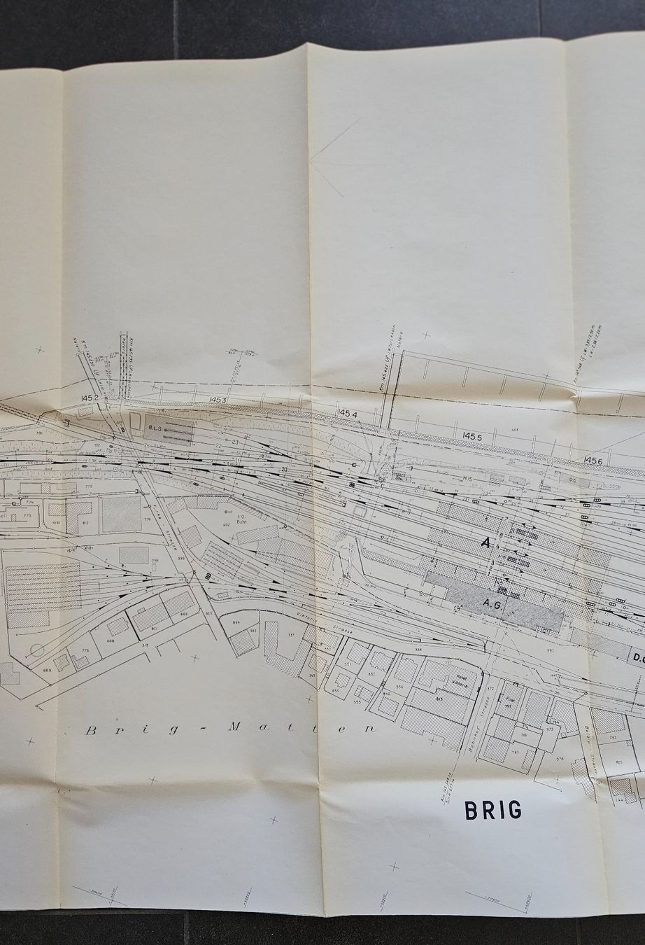 Documenti: Situationsplan Bahnhof Brig SBB Streckenplan 1:1000 – Usato da Glis venduto da dupont29 2