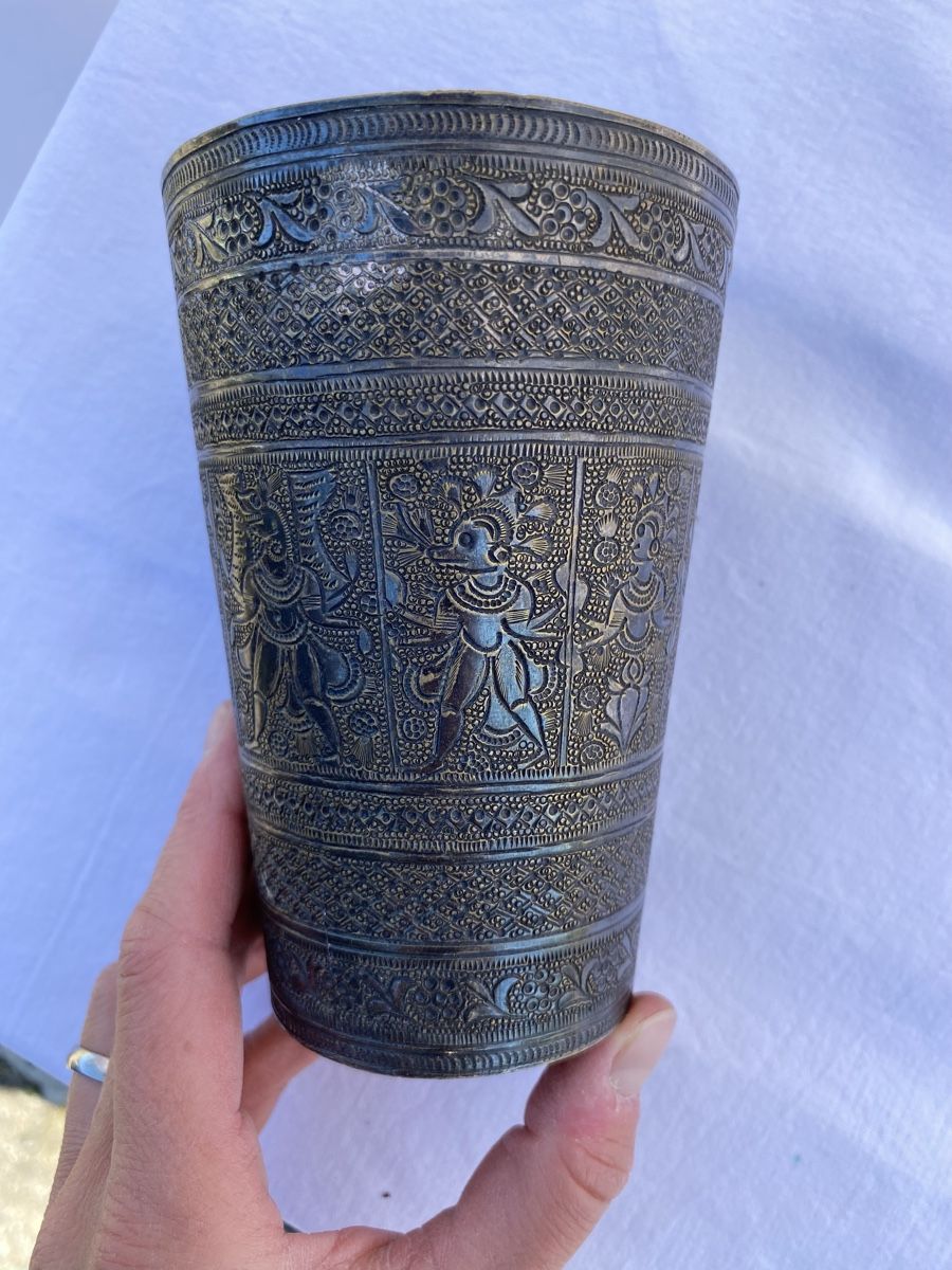 Tassen: Indischer Lassi-Becher, Messing – Gebraucht aus Glattbrugg von Pischte.Brockenhaus 5