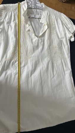 Weiss Tunika Minikleid Damen Stickerei Grösse M 