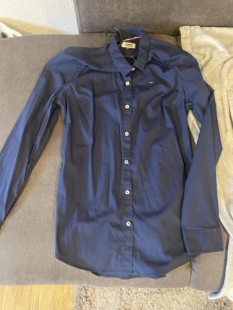 Tommy Jeans Damenbluse Gr. M, Dunkelblau, Top Zustand