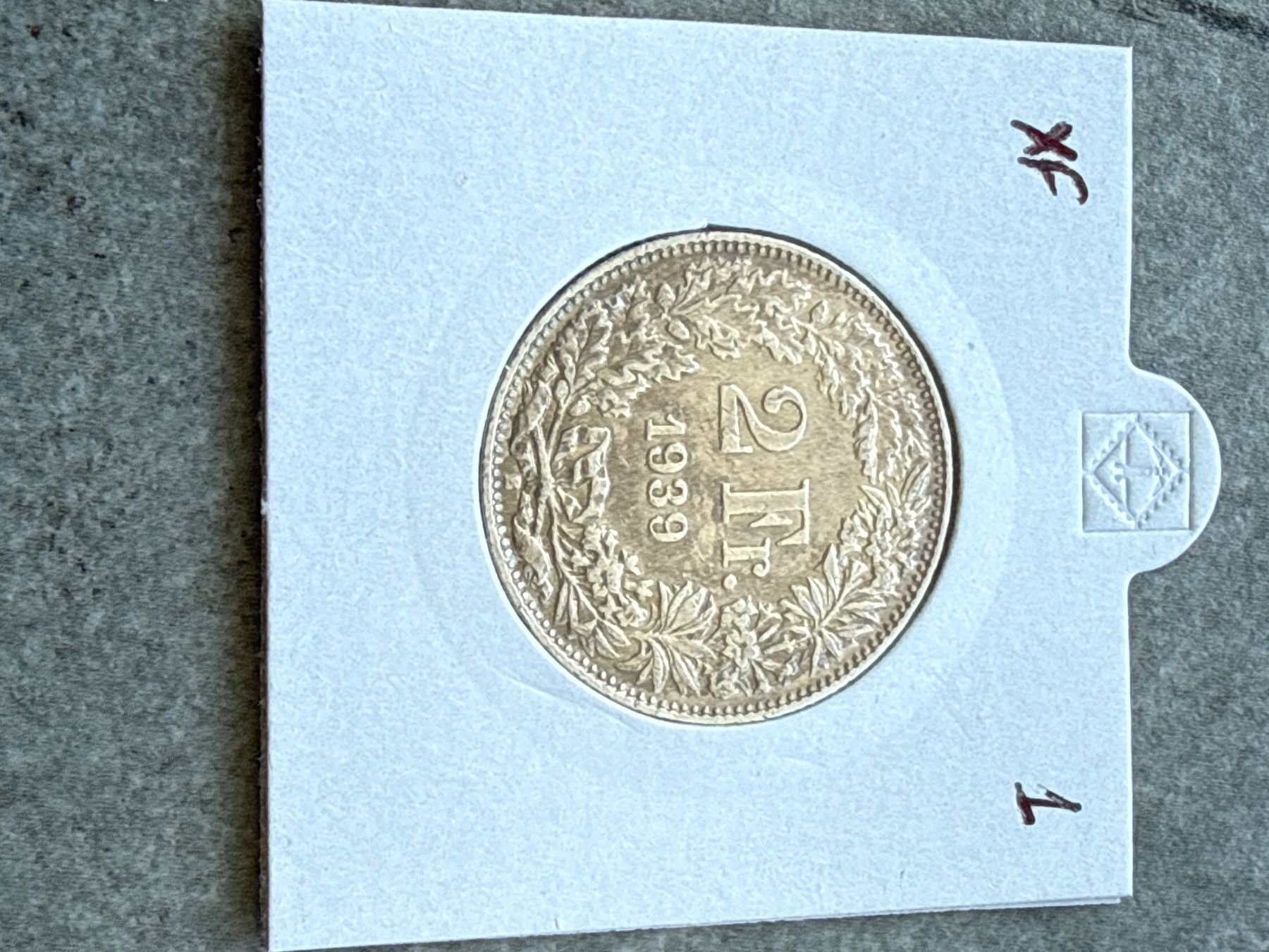 Tutti le monete: Swiss 2 francs 1939 Silver Coin – Usato da Pully venduto da ta571