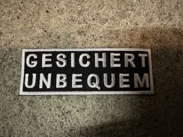 Gesichert unbequem patch aufnäher