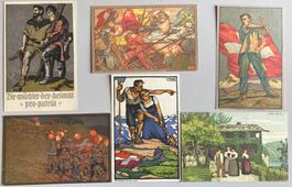 1910-1913, 6x Bundesfeierkarten No 1-6 (*), SBK 66 Fr.