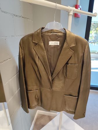 Max Mara Giacca in pelle color bronzo TG. 44, Made in Italy!