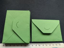 10 Briefumschläge Grösse 7x9cm, Couvert grün klein