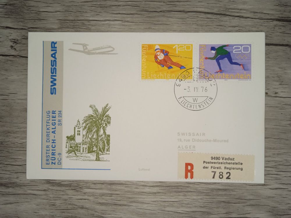 TR28 Enveloppe + Timbre Liechtenstein 1976 Theme Aviation | Kaufen auf ...