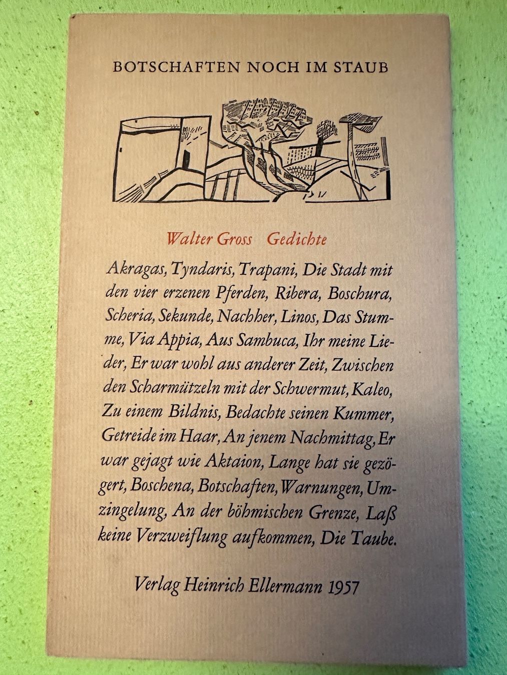 Libri: Walter Gross: Botschaften noch im Staub. – Usato da Zürich venduto da allp