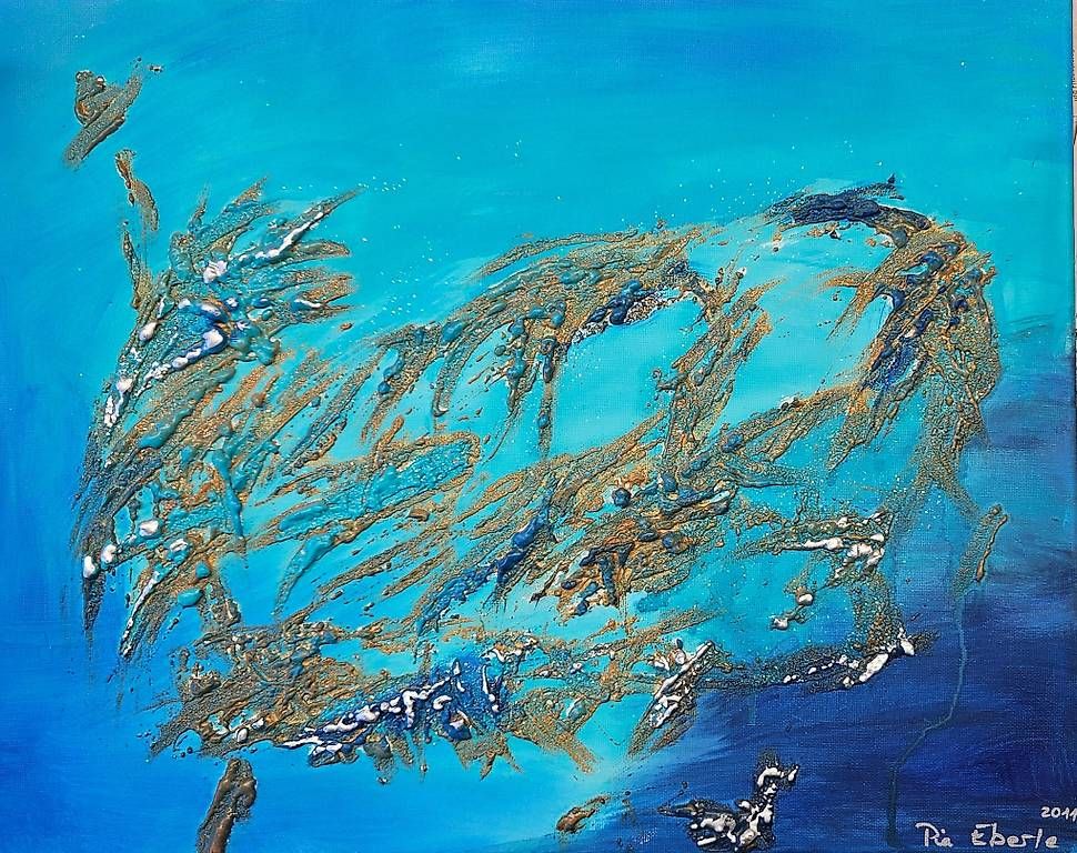 Dipinti: Acryl Blue 50x40cm – Usato da Aesch BL venduto da Ipnf