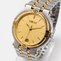 GUCCI 9000M Swiss Made Vintage Uhr – Gold/Silber 