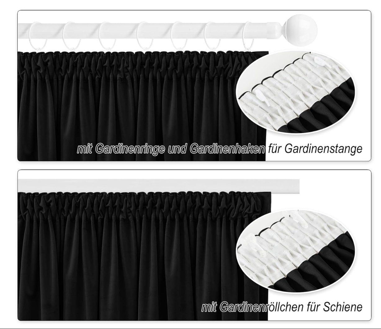 Tende: Samtvorhänge 2er-Set BxH 132x240cm – Nuovo e nell'imballaggio originale da Adlikon b.Regensdorf venduto da MK-VORHANGSERVICE 1