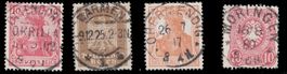 Deutsches Reich 1880-1926, 4x Luxusstempel