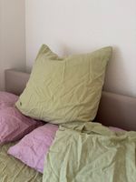 European Pillow Size French Linen Green Pillowcase 60x60