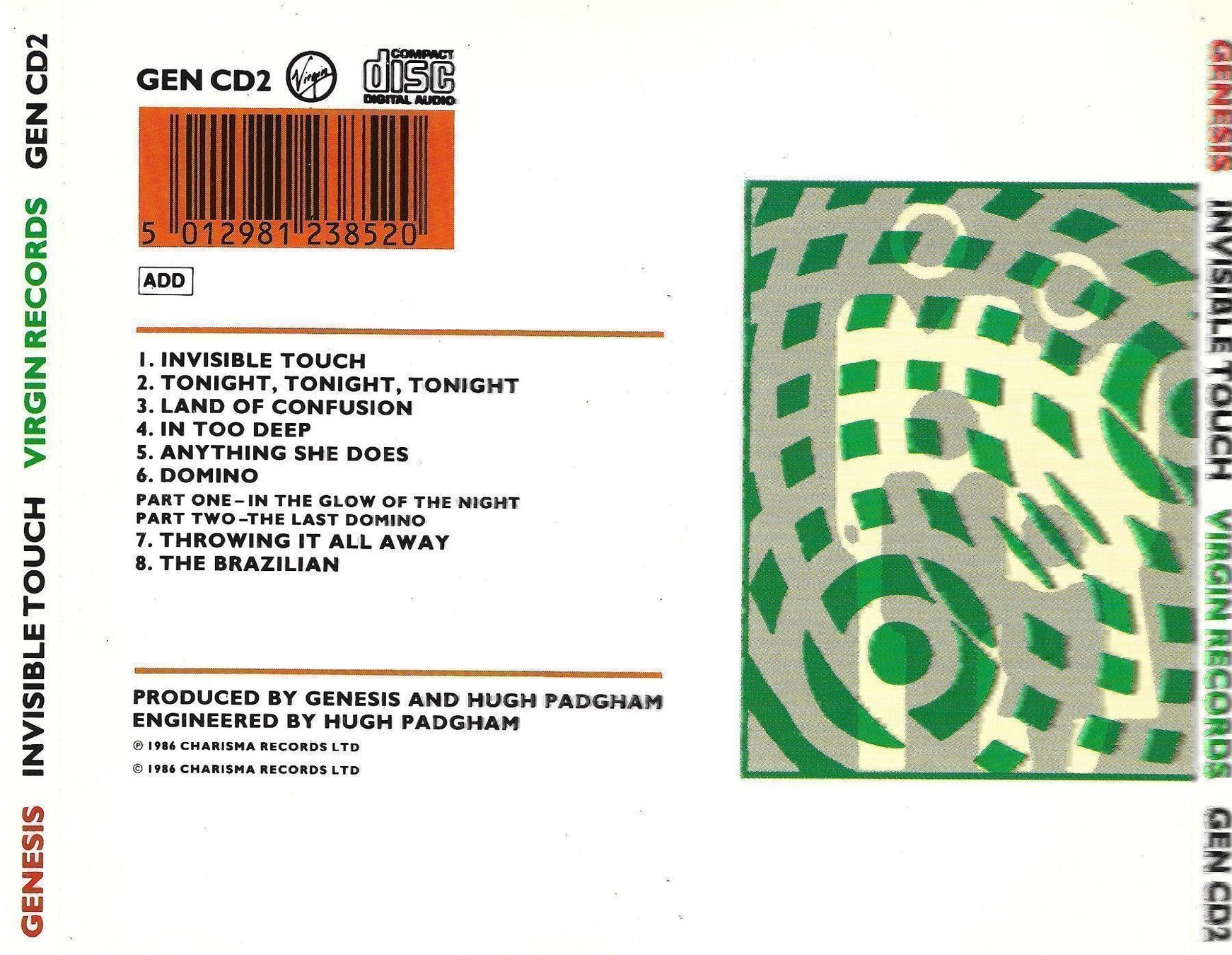 CDs: CD: GENESIS - Invisible Touch – D'occasion à Rotkreuz par groeli69 1