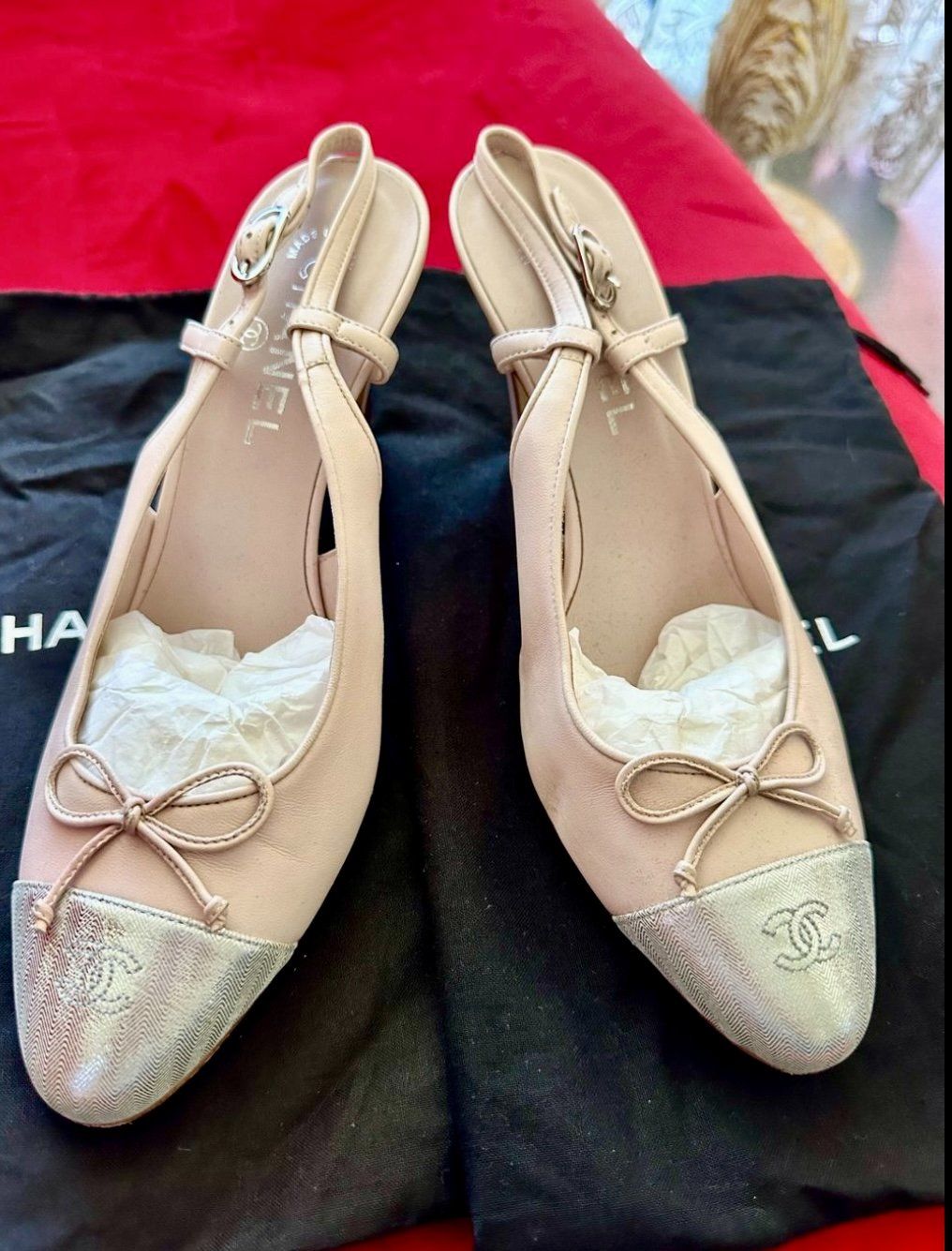 Chanel Scarpe da donna: Chanel-Schuhe, klassisch-elegante High Heels hellrosa silber – Nuovo e nell'imballaggio originale da Genève venduto da Mycollection