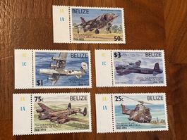 Belize Briefmarken, Royal Air Force Jubiläum, 5er Set!
