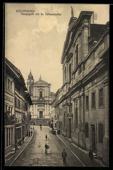Ansichtskarten: Solothurn, Hauptgasse mit St. Ursusmüns – Gebraucht aus Berlin von bartko-reher