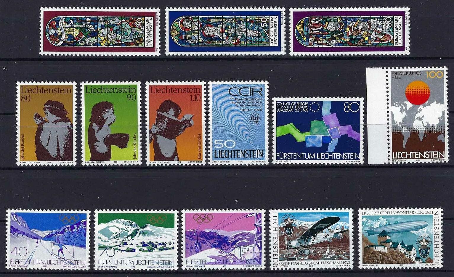 Tutti i francobolli: Lichtenstein 1979 gute und saubere Serien postfrisch – Usato da Hitzkirch venduto da walti1959