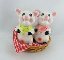 Niedliches - Keramik SCHWEINCHEN Set - Salz&Pfefferstreuer