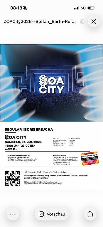Billets: ZOA - Boris Brejcha – D'occasion à Bremgarten b. Bern par Stefan_Barth 1