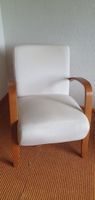 Sessel Holz hell Bezug weiss 