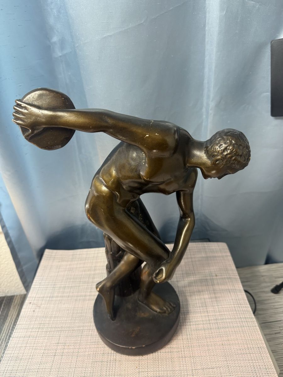 Sculture & Statue: Diskuswerfer / Athletenfigur, bronziert, ca. 40 cm – Usato da Grenchen venduto da swiss.antiques 1