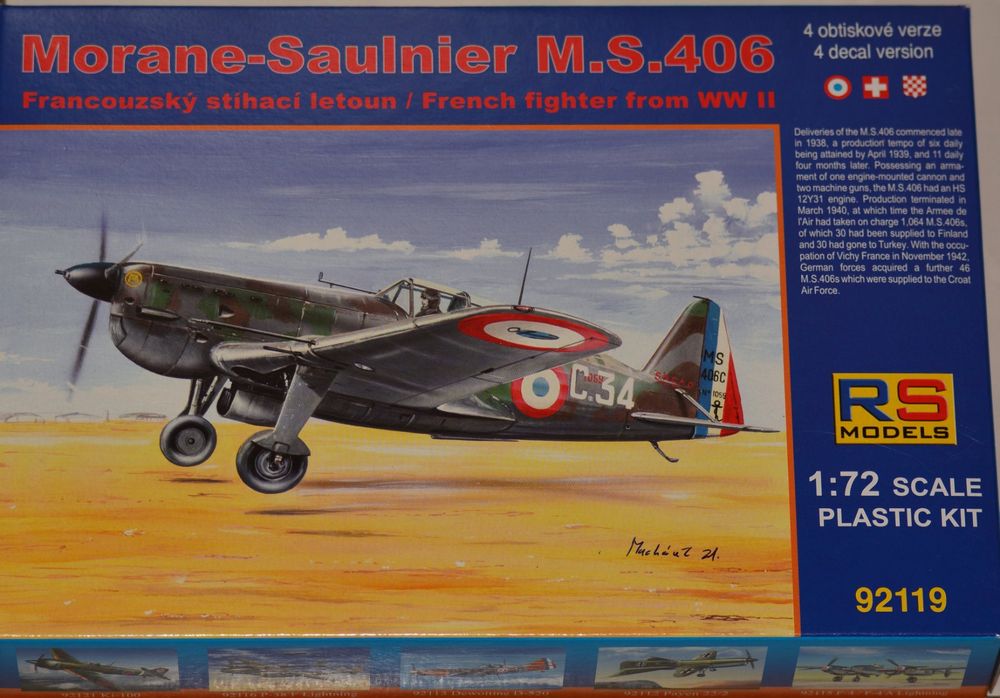 Avion De Combat Morane Saulnier MS 406 Au 1/72 - Métal - Altaya
