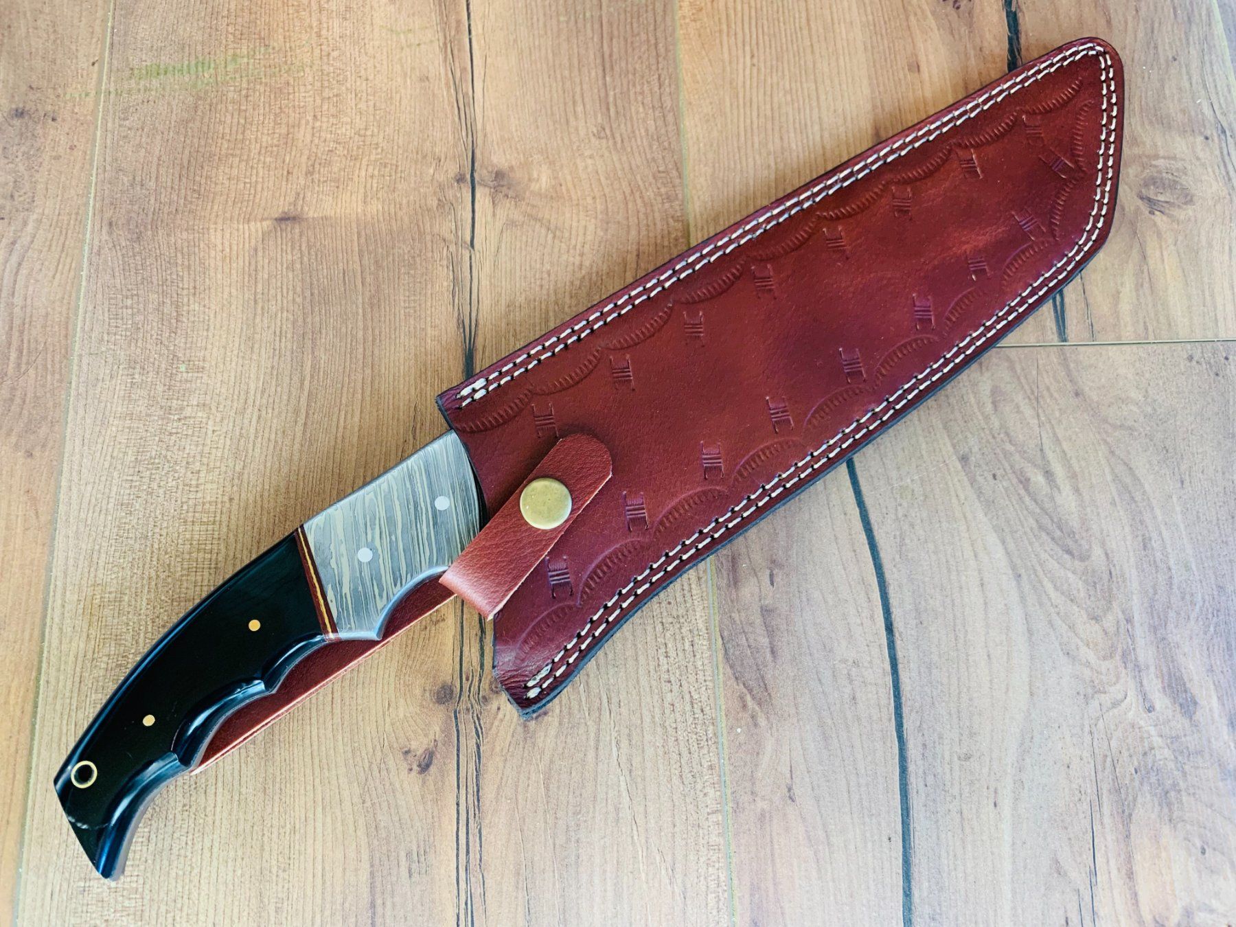 Zubehör: Damast Messer feststehend HANDMADE 37cm schmid No. 04 – Neu und originalverpackt aus Bergdietikon von shopAgent 1