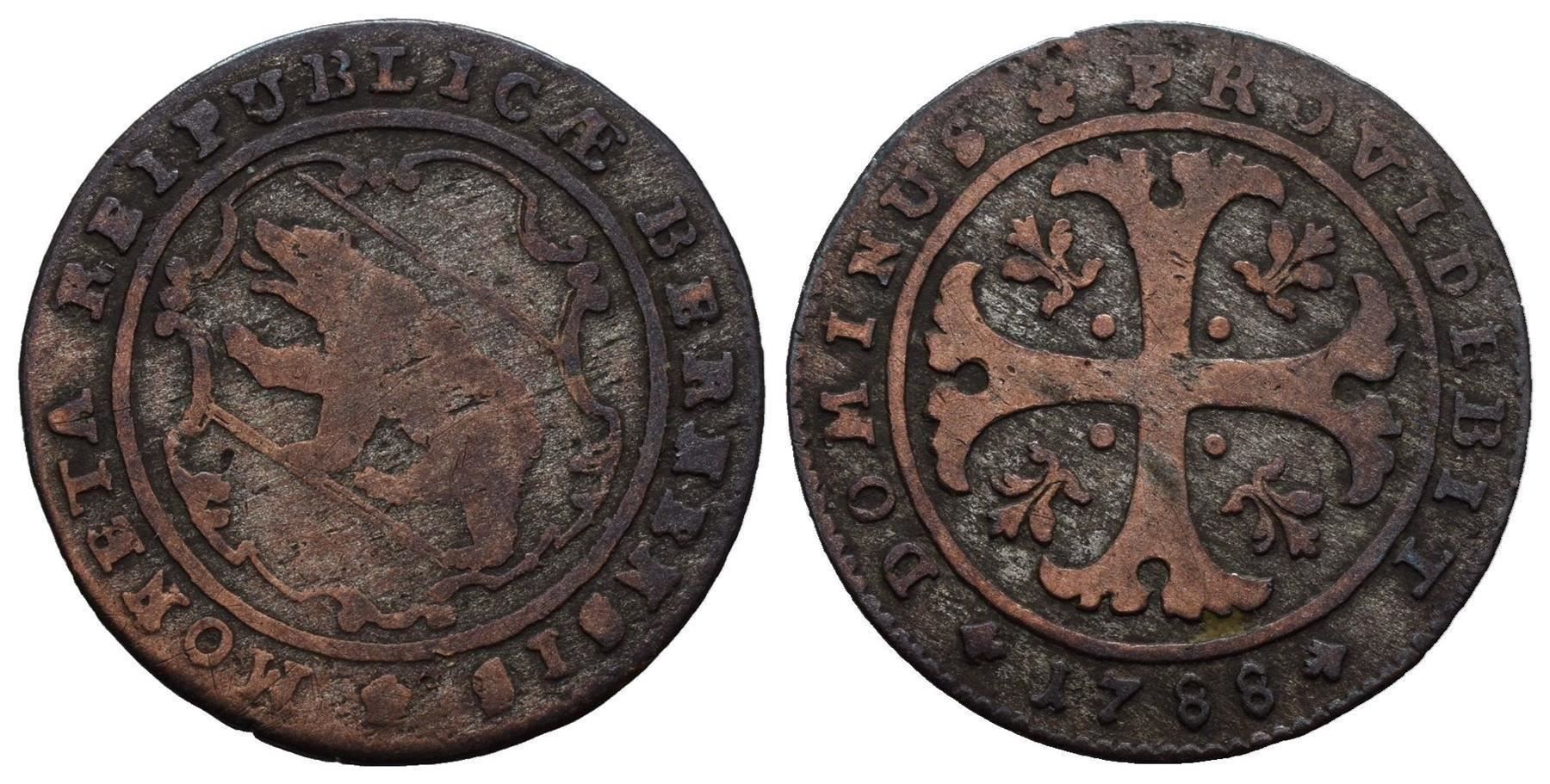 Alle Münzen: Bern Halbbatzen 1788  /3556 – Gebraucht aus Trimbach von Solothurn1