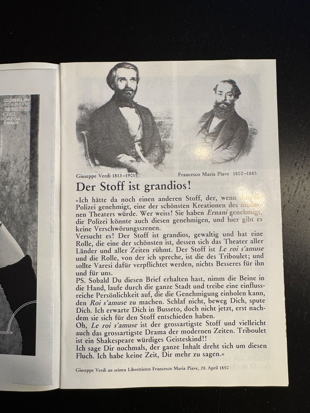 Documenti: Rigoletto Opernhaus Zürich Programmheft 1992 – Usato da Erstfeld venduto da Uhu1980 2