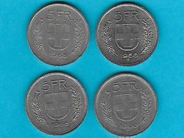 4 x 5 Franken Muenze 1968 - Schweiz