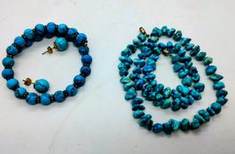 Türkis Set mit Kette, Armband und Ohrstecker