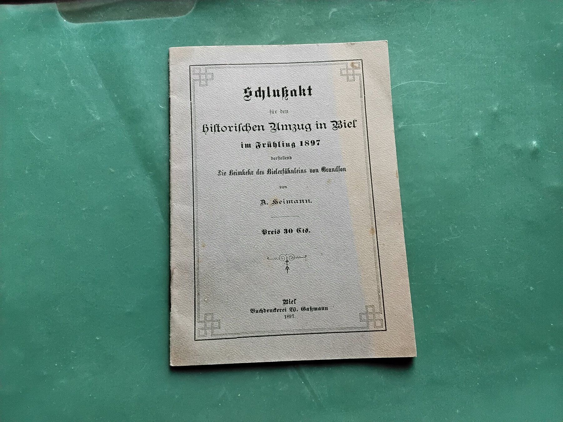 Documenti: Biel/ Bienne, hist. Umzug in 1897 – Usato da Biel/Bienne venduto da taki25