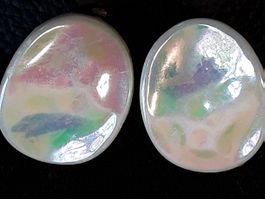 Vintage opalisierendes Glas Ohrclips ca 1920