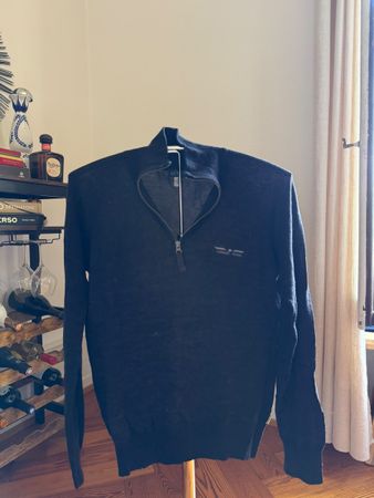 Armani Jeans Pullover Reissverschluss schwarz Grösse L
