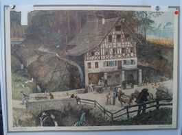 ⭐Schulwandbild Nr. 52 – Alte Mühle / Vieux Moulin / Vecchio